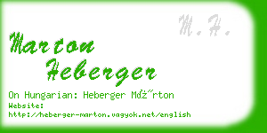 marton heberger business card